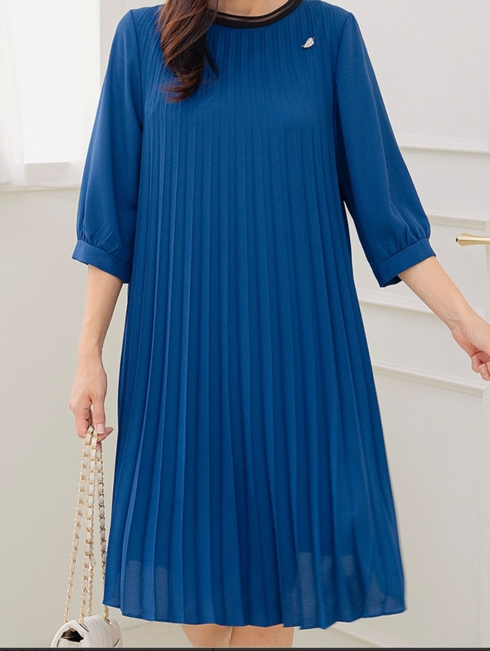Brooks Brothers Blue/Green Accordian Dress Size 2